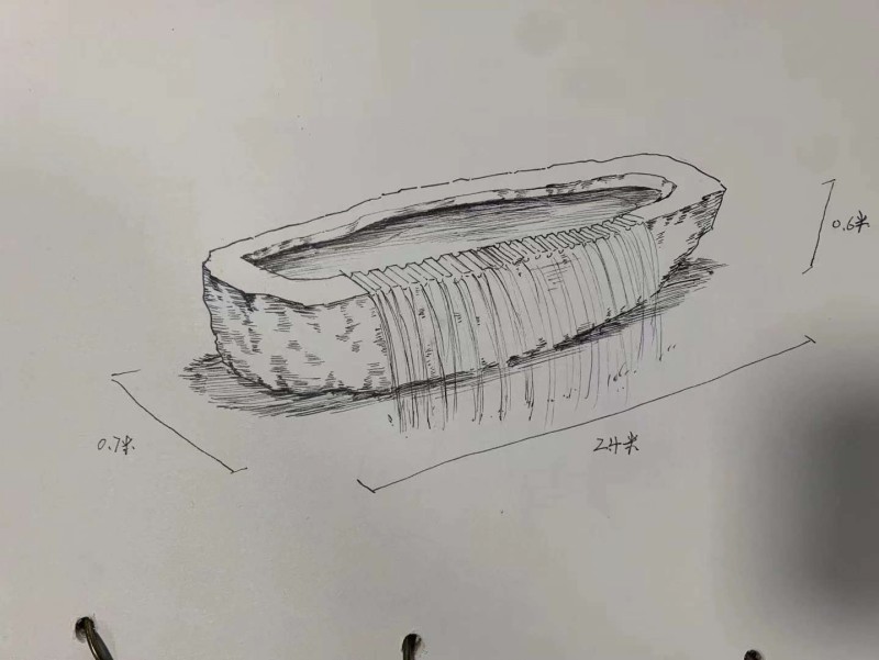 黑山石流水設計